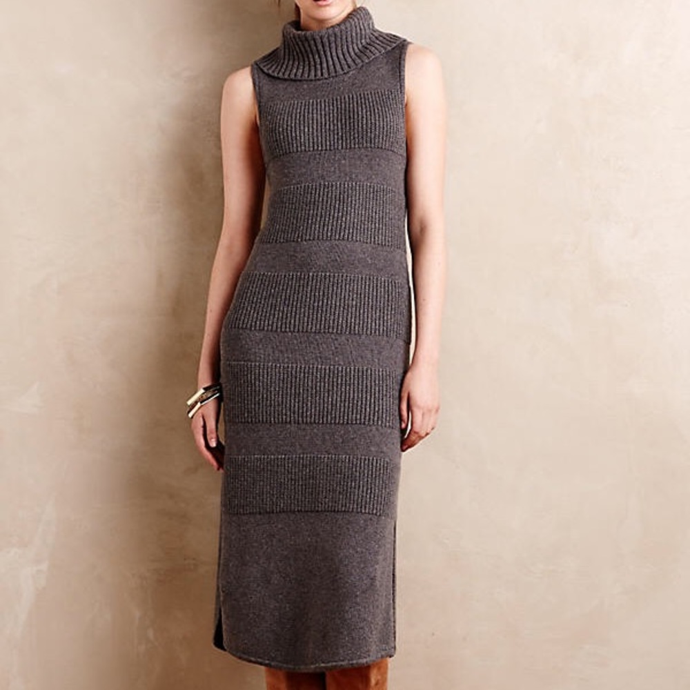 Anthropologie Moth Gray Cowl Sweater Dress